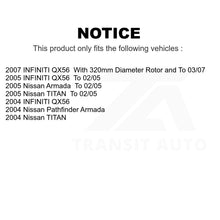 Charger l&#39;image dans la galerie, Front Brake Rotor Pair For Nissan Titan Pathfinder Armada Infiniti QX56 INFINITI