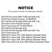Charger l&#39;image dans la galerie, Front Brake Rotors Pair For Ford Escape Focus Transit Connect Volvo S40 Lincoln