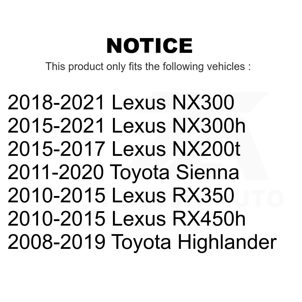 Front Brake Rotors Pair For Toyota Highlander Sienna Lexus RX350 NX200t NX300