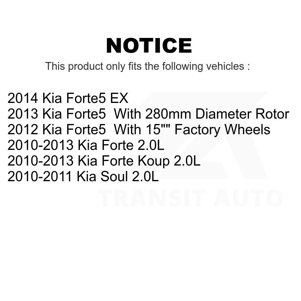 Front Disc Brake Rotors Pair For Kia Forte Soul Koup Forte5