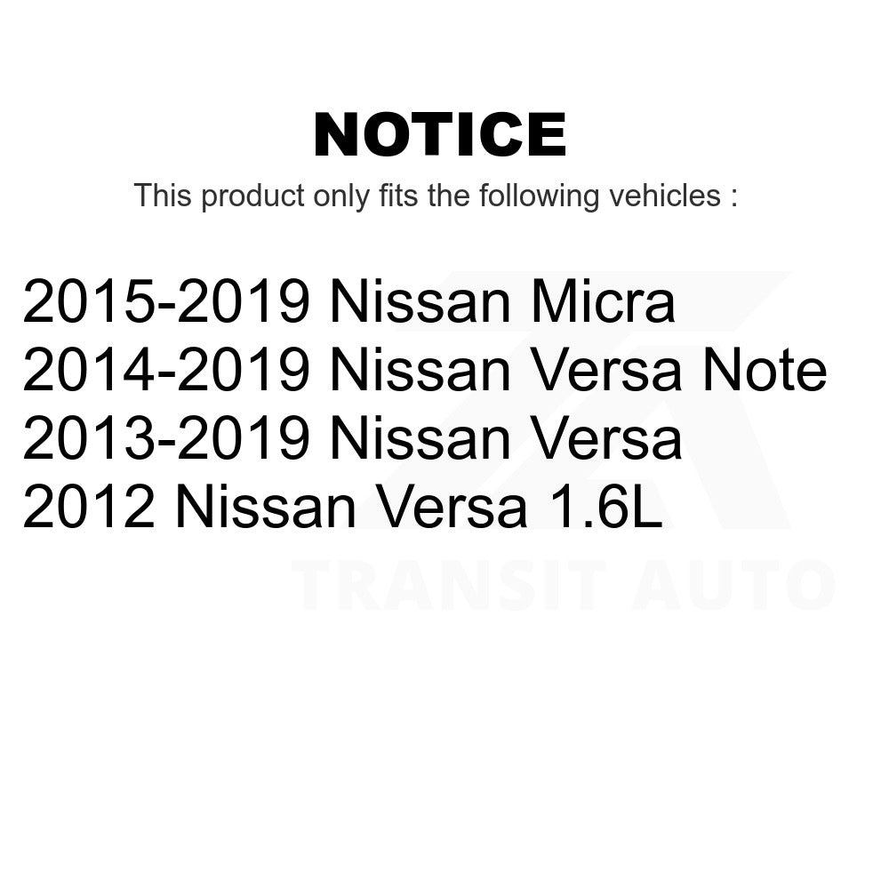 Front Disc Brake Rotors Pair For Nissan Versa Note Micra