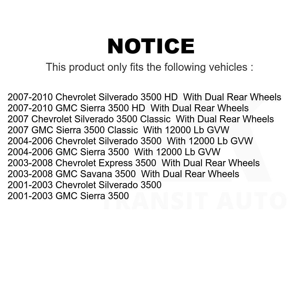 Paire de rotors de frein arrière pour Chevrolet Express 3500 Silverado GMC Savana HD Sierra 