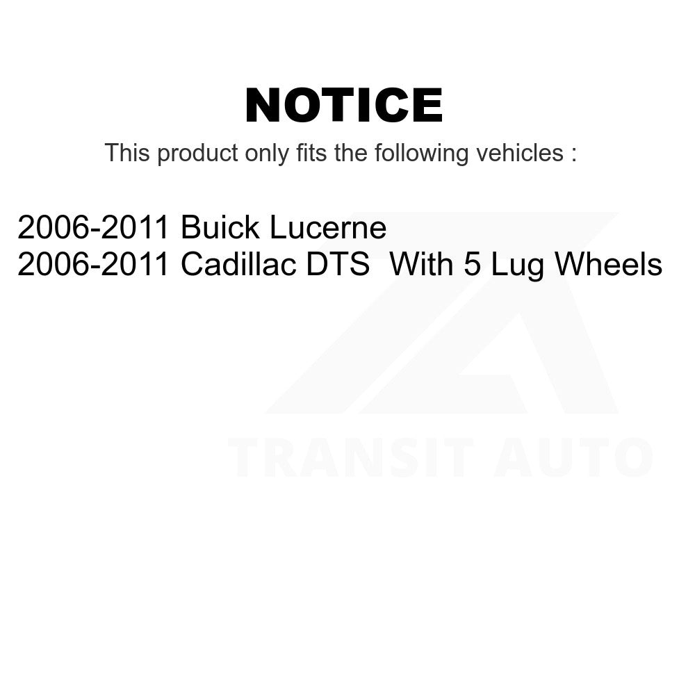 Paire de rotors de frein à disque arrière pour Buick Lucerne Cadillac DTS 2006-2011 