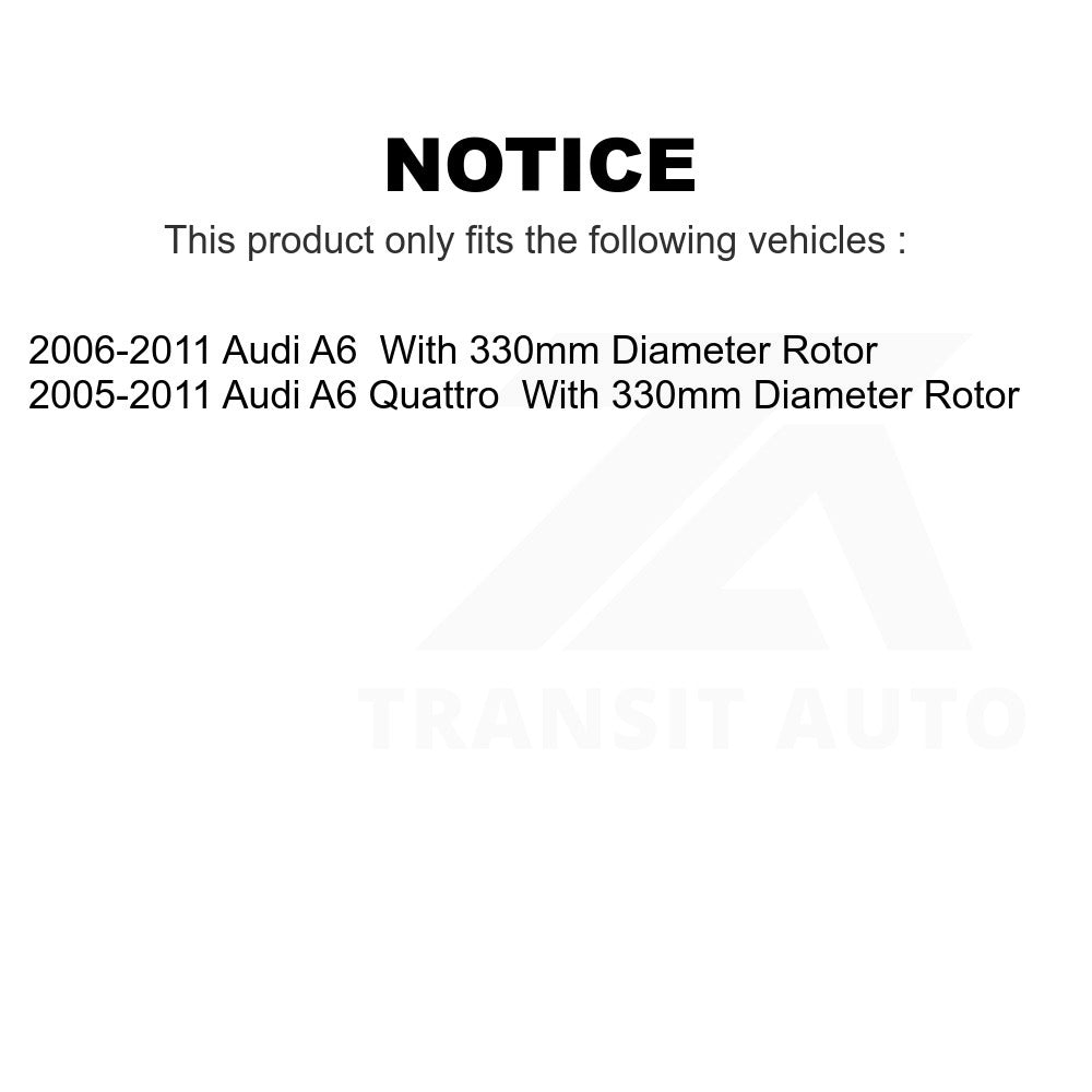 Rear Disc Brake Rotors Pair For Audi A6 Quattro With 330mm Diameter Rotor