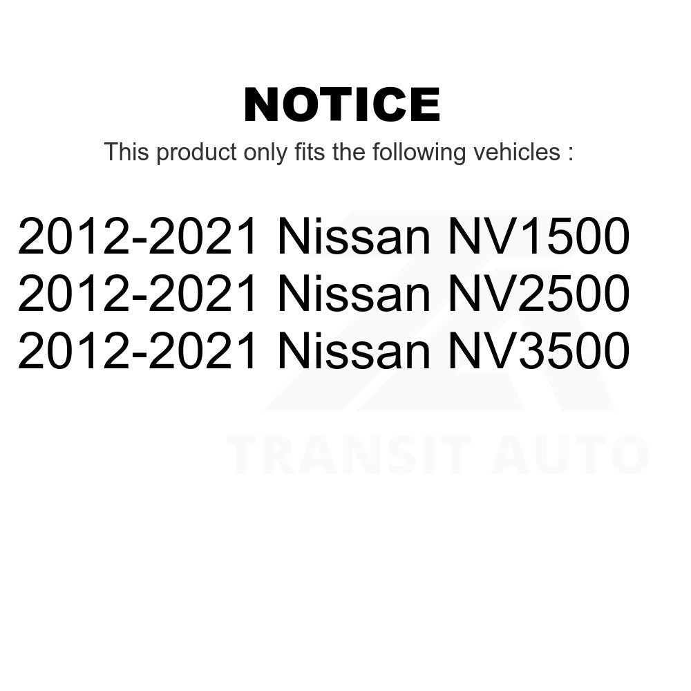 Paire de rotors de frein à disque arrière pour Nissan NV2500 NV3500 NV1500 2012-2021 