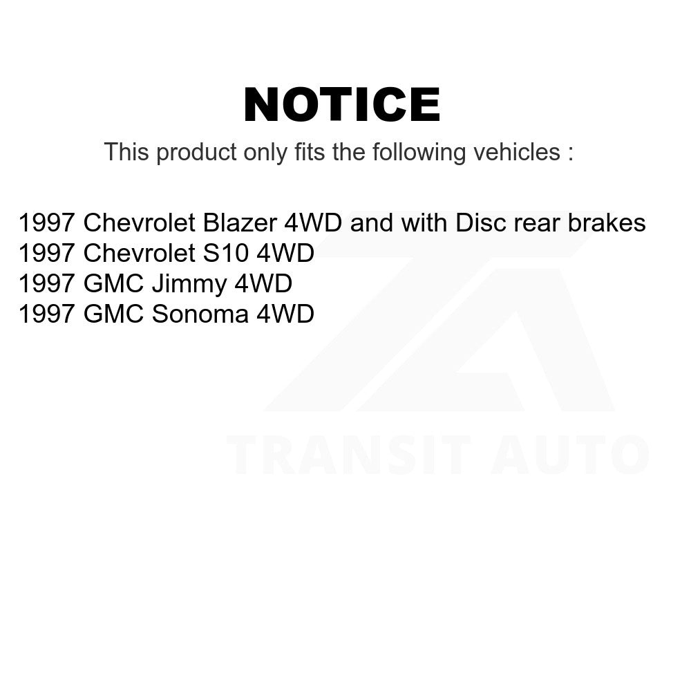 Front Rear Brake Rotors Kit For 1997-1997 Chevrolet S10 Blazer GMC Sonoma Jimmy