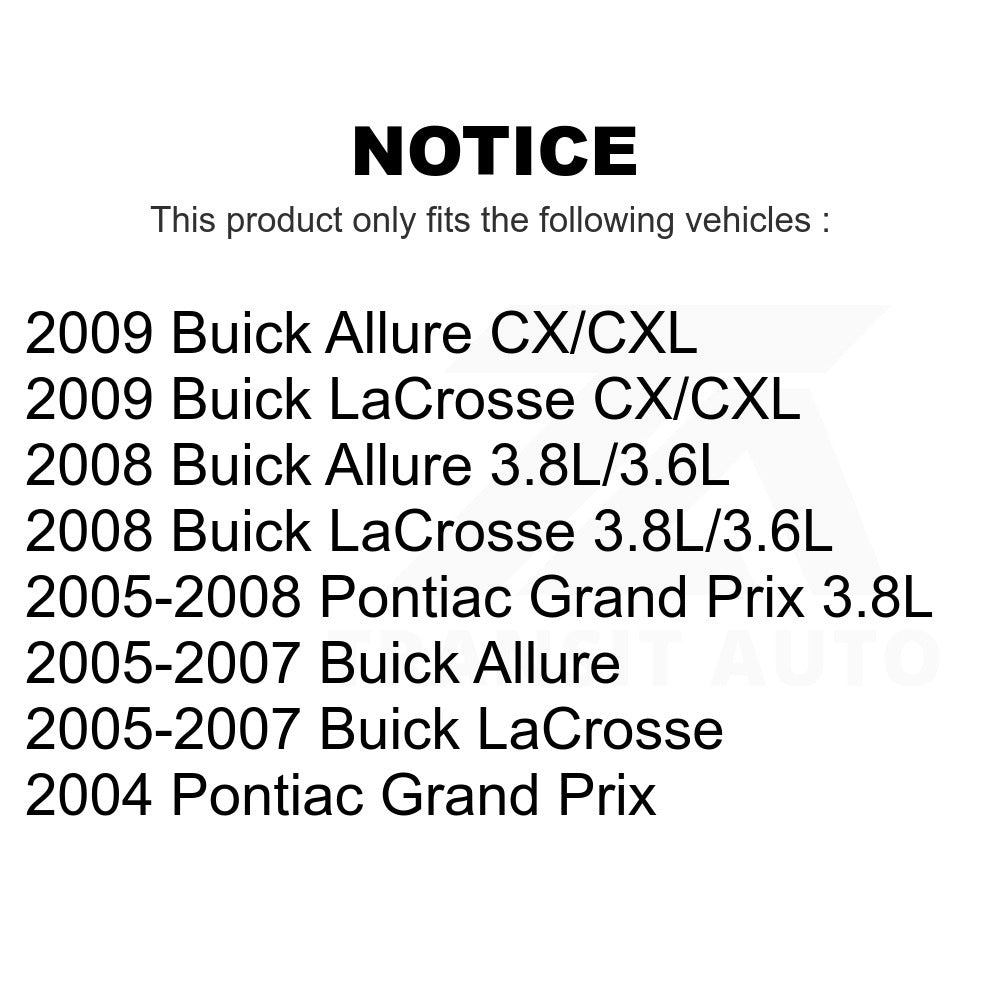 Front Rear Disc Brake Rotors Kit For Pontiac Grand Prix Buick LaCrosse Allure