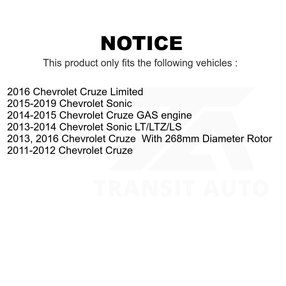 Front Rear Disc Brake Rotors Kit For Chevrolet Cruze Sonic Limited