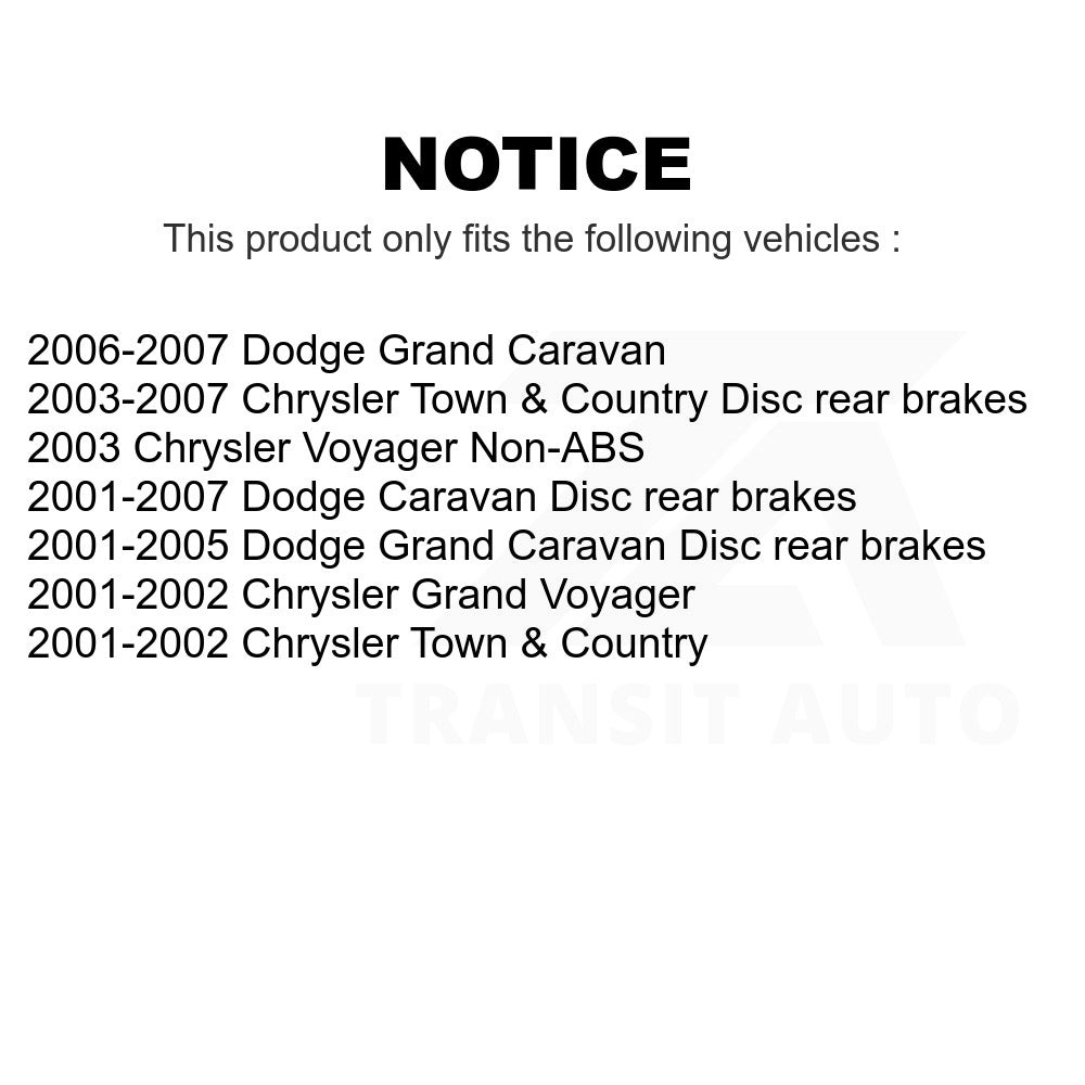 Kit de rotors de frein à disque avant et arrière, pour Dodge Grand Caravan Chrysler Town &amp; Country 