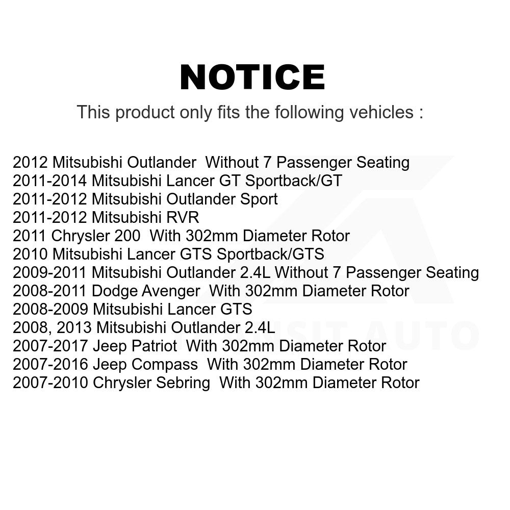 Kit de rotors de frein avant et arrière, pour Jeep Patriot Compass Chrysler Dodge Avenger 200 