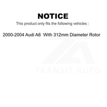 Load image into Gallery viewer, Front Rear Disc Brake Rotors Kit For 2000-2004 Audi A6 With 312mm Diameter Rotor