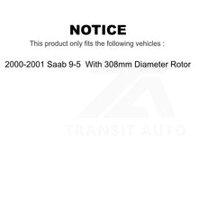 Load image into Gallery viewer, Front Rear Disc Brake Rotor Kit For 2000-2001 Saab 9-5 With 308mm Diameter