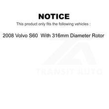 Charger l&#39;image dans la galerie, Front Rear Disc Brake Rotors Kit For 2008 Volvo S60 With 316mm Diameter Rotor