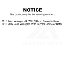 Charger l&#39;image dans la galerie, Front Rear Disc Brake Rotors Kit For Jeep Wrangler JK With 332mm Diameter Rotor