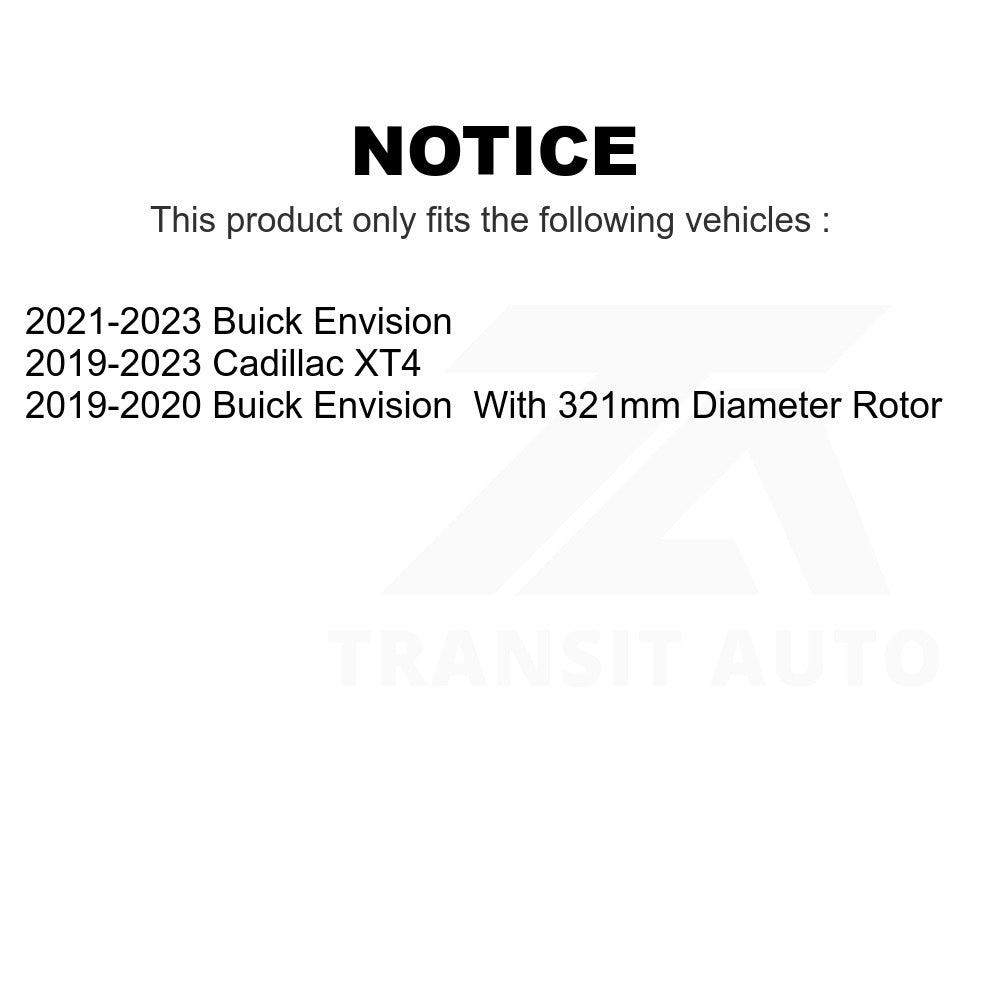 Front Disc Brake Rotors Pair For Buick Envision Cadillac XT4