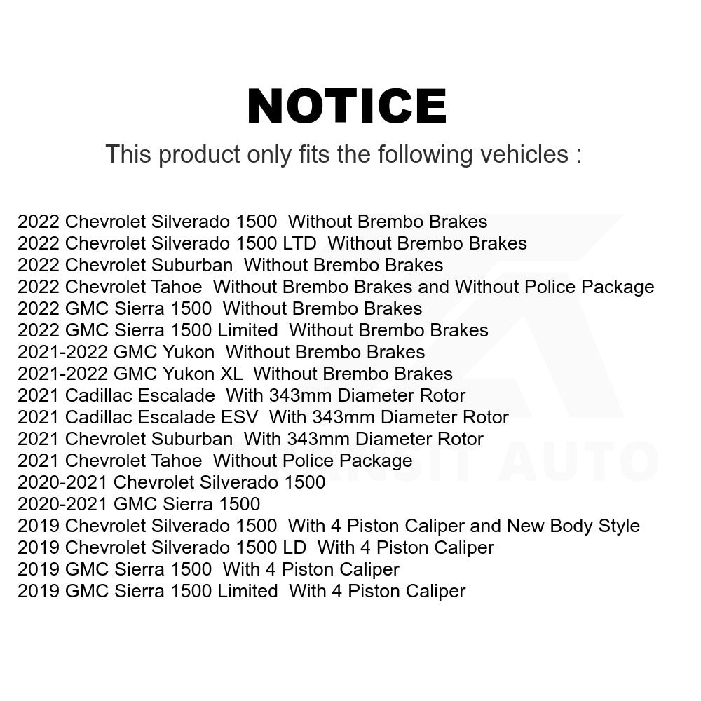 Front Brake Rotors Pair For Chevrolet Silverado 1500 GMC Sierra LD Limited Tahoe
