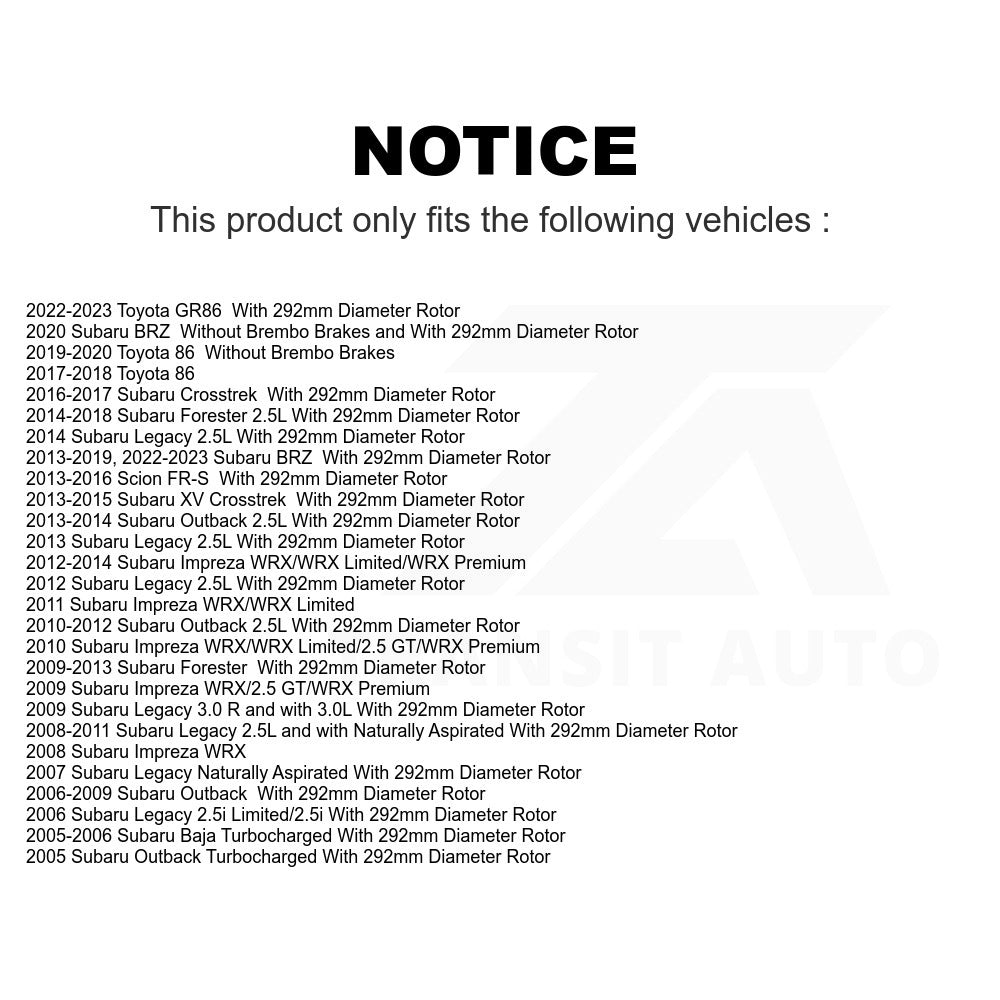Front Brake Rotors Pair For Subaru Forester Outback Impreza Legacy XV Crosstrek