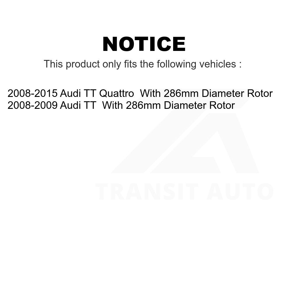 Rear Disc Brake Rotors Pair For Audi TT Quattro With 286mm Diameter Rotor