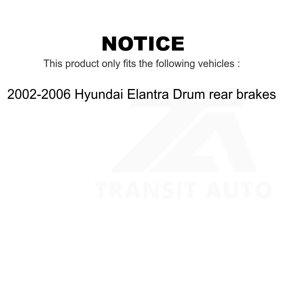 Rear Brake Drums Pair For 2002-2006 Hyundai Elantra Drum rear brakes