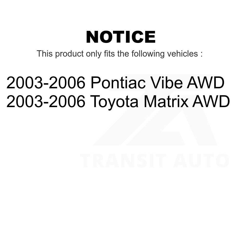 Rear Brake Drums Pair For 2003-2006 Toyota Matrix Pontiac Vibe AWD