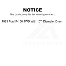 Charger l&#39;image dans la galerie, Front Rear Brake Rotors Drums Kit For 1983 Ford F-150 4WD With 10&quot; Diameter Drum