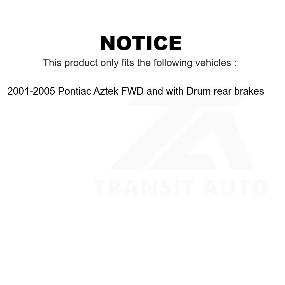 Front Rear Disc Brake Rotor Drum Kit For Pontiac Aztek FWD with rear brakes