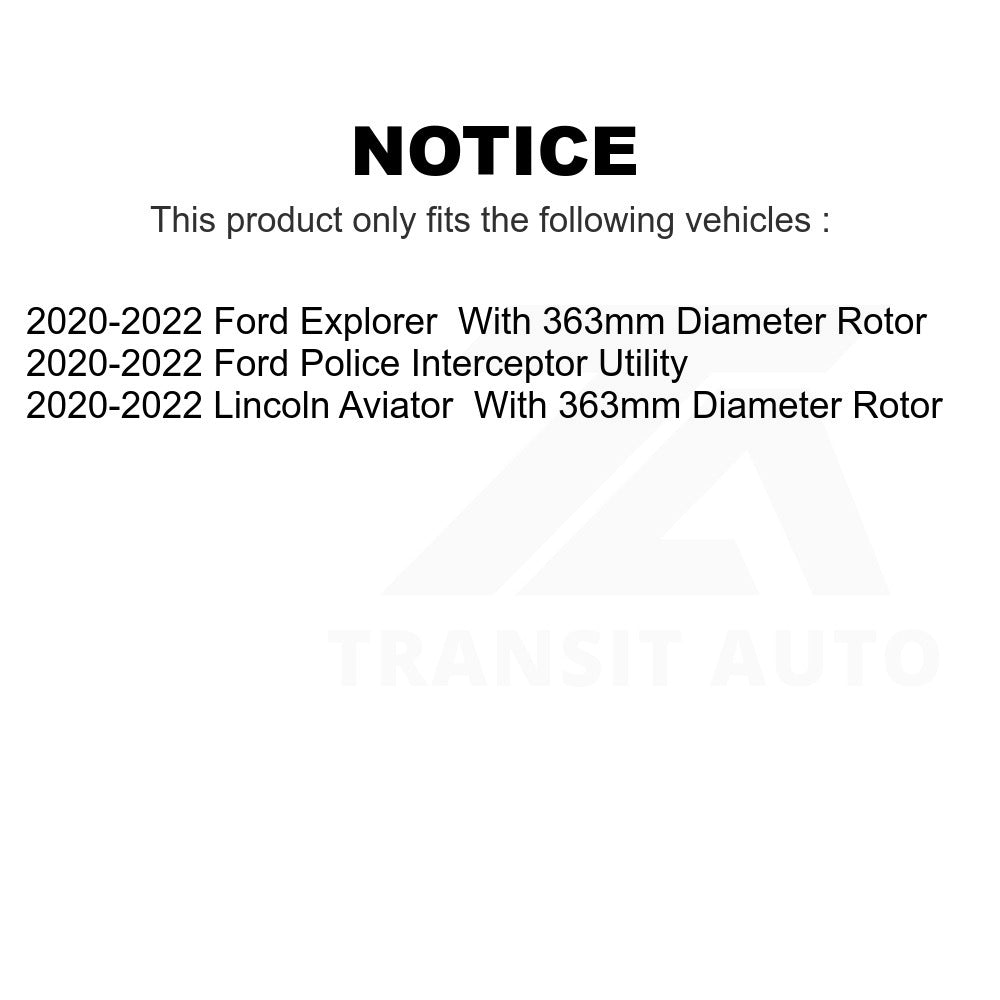 Front Disc Brake Rotor Pair For Ford Explorer Lincoln Aviator Police Interceptor