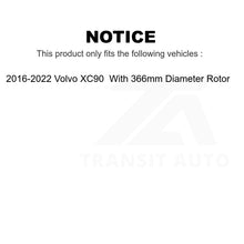 Charger l&#39;image dans la galerie, Front Disc Brake Rotors Pair For 2016-2022 Volvo XC90 With 366mm Diameter Rotor