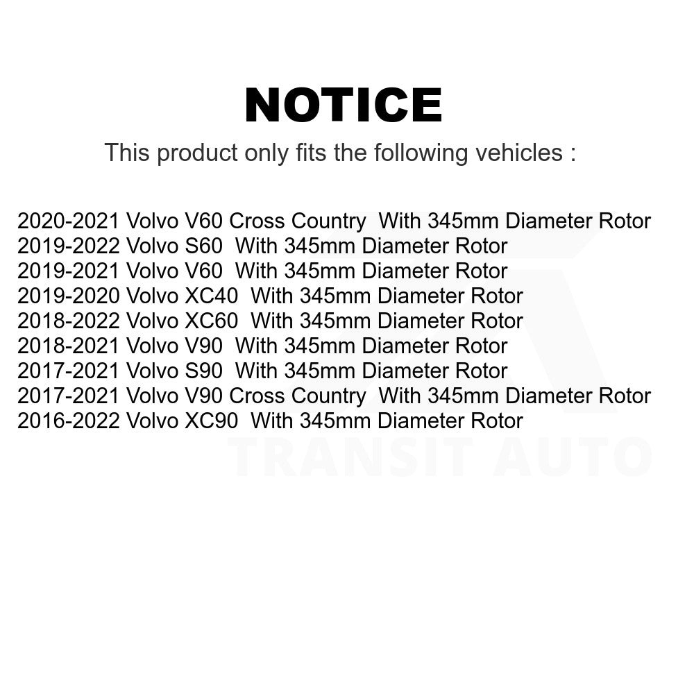 Front Brake Rotors Pair For Volvo XC90 XC60 XC40 S90 S60 V90 Cross Country V60