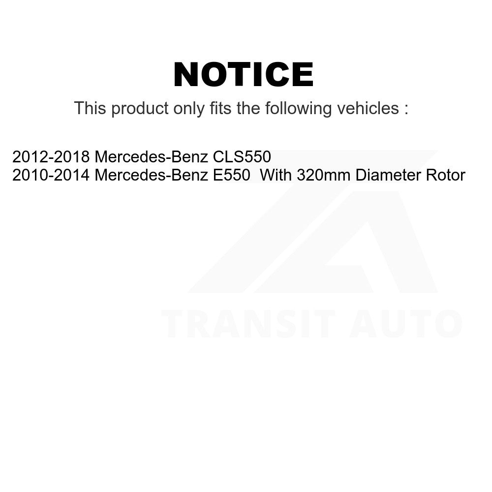 Rear Disc Brake Rotors Pair For Mercedes-Benz CLS550 E550