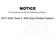 Charger l&#39;image dans la galerie, Front Disc Brake Rotors Pair For 2017-2022 Tesla 3 With Gray Painted Calipers