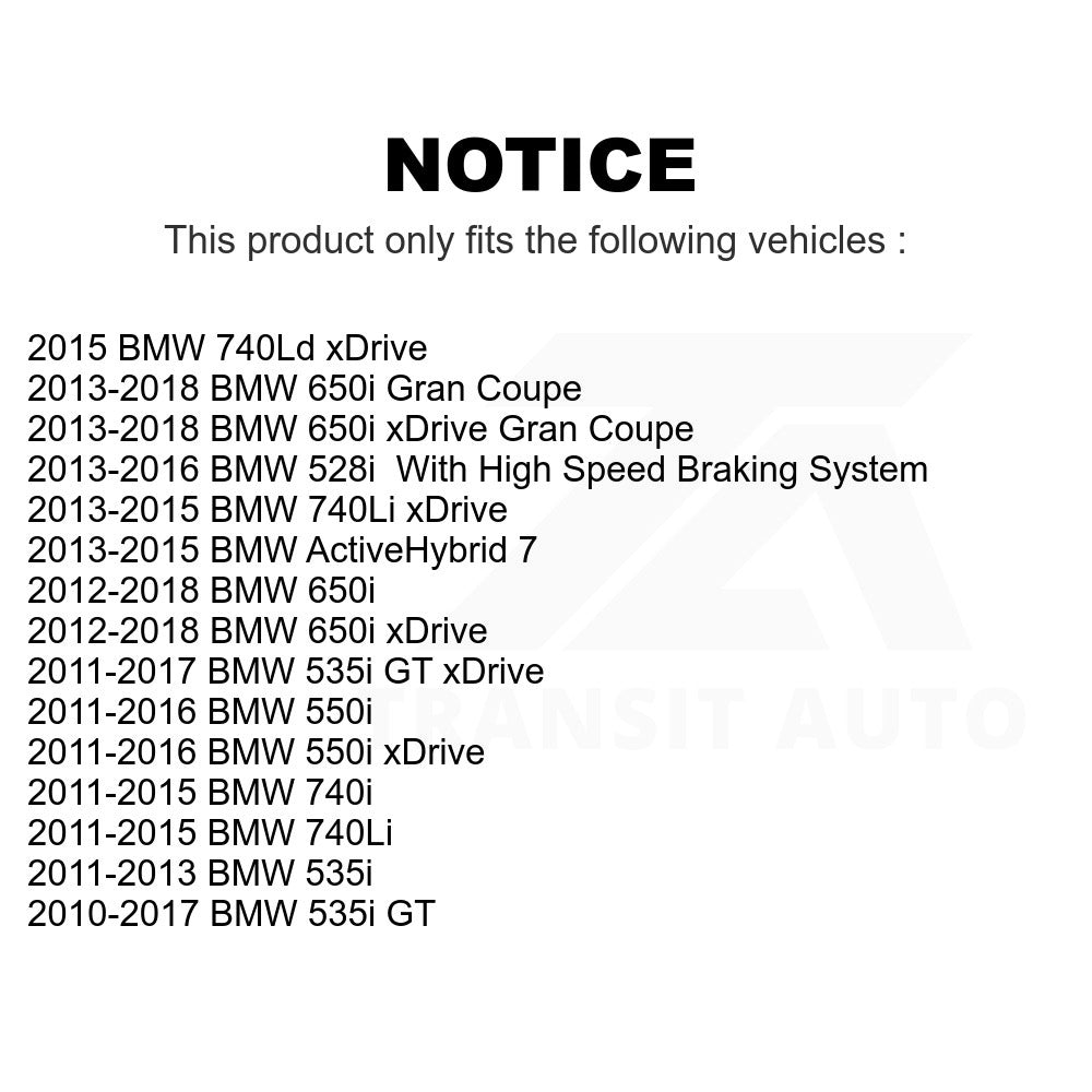 Front Brake Rotors Kit For BMW 528i 535i 550i xDrive 650i 740Li 740i GT Gran 7
