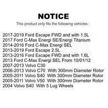Charger l&#39;image dans la galerie, Front Brake Rotors &amp; Ceramic Pad Kit For Ford Escape Volvo C-Max S40 C70 C30 V50