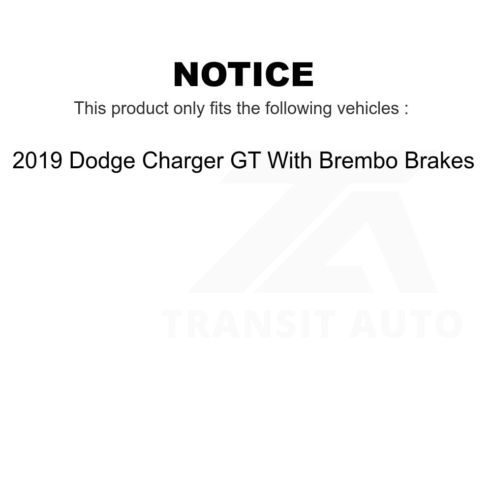Front Brake Rotor & Ceramic Pad Kit For 2019 Dodge Charger GT With Brembo Brakes