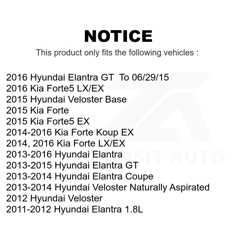 Front Brake Rotor Ceramic Pad Kit For Hyundai Elantra Kia Forte Veloster GT Koup