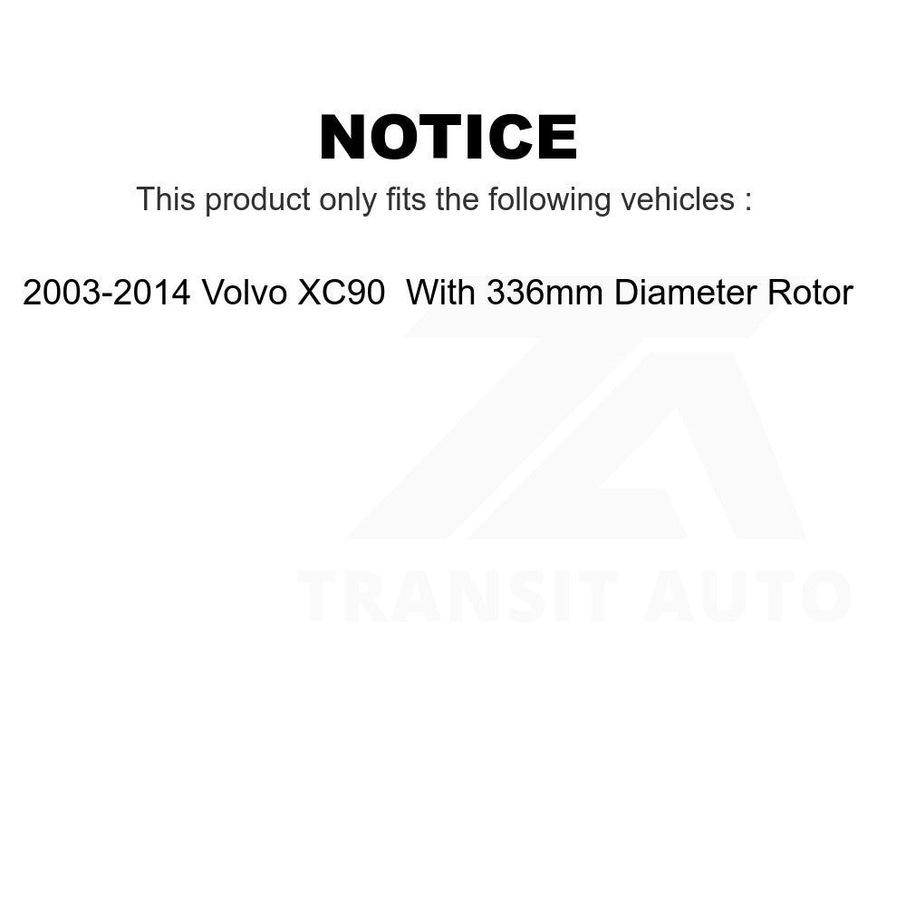 Front Brake Rotor Ceramic Pad Kit For 03-14 Volvo XC90 With 336mm Diameter