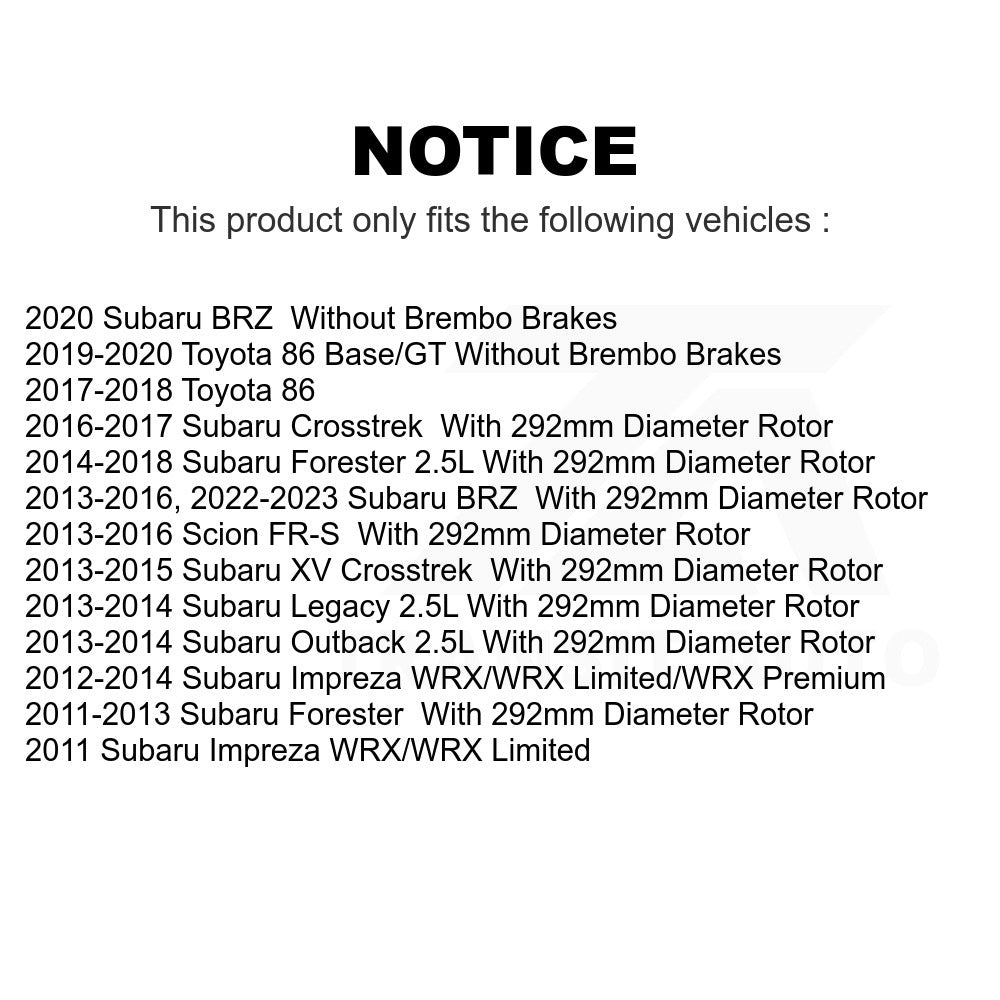 Front Brake Rotors Ceramic Pad Kit For Subaru Forester Impreza Outback XV Legacy