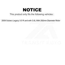 Load image into Gallery viewer, Front Brake Rotor Ceramic Pad Kit For 09 Subaru Legacy With 292mm Diameter