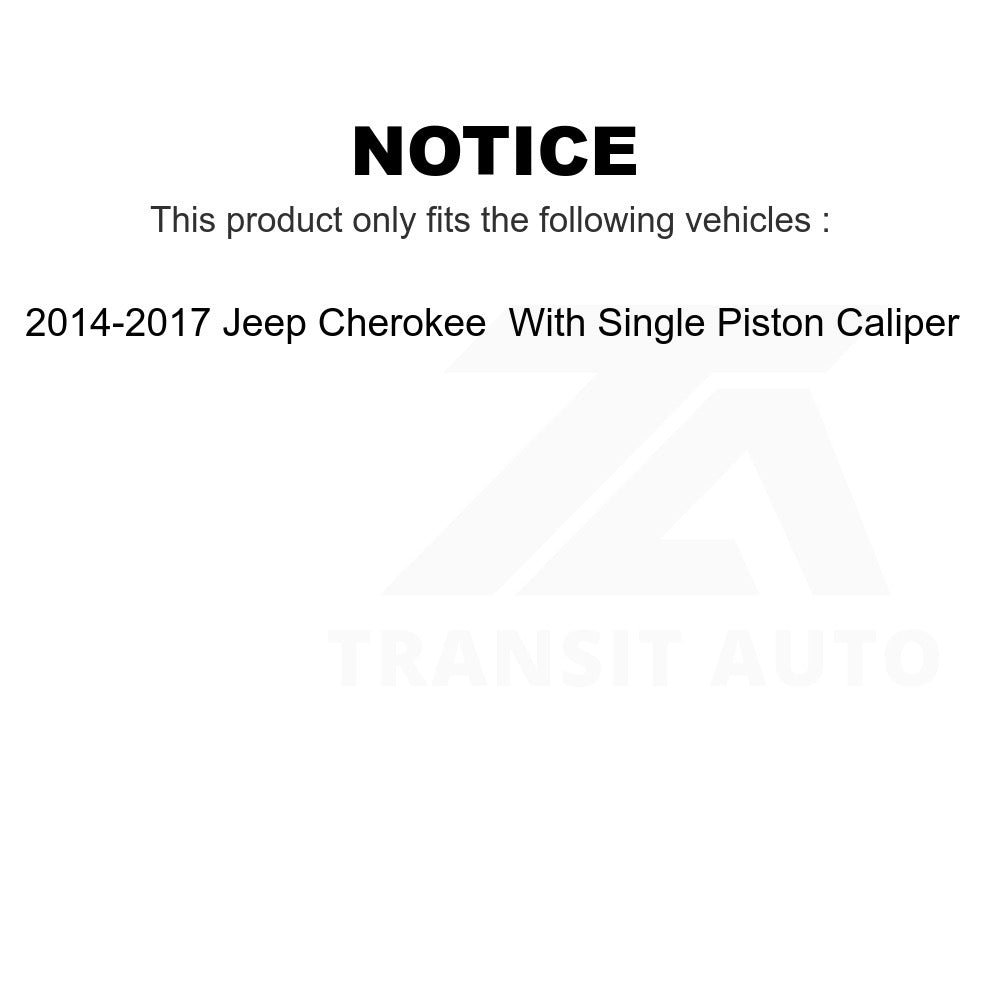 Front Brake Rotor & Ceramic Pad Kit For Jeep Cherokee With Single Piston Caliper