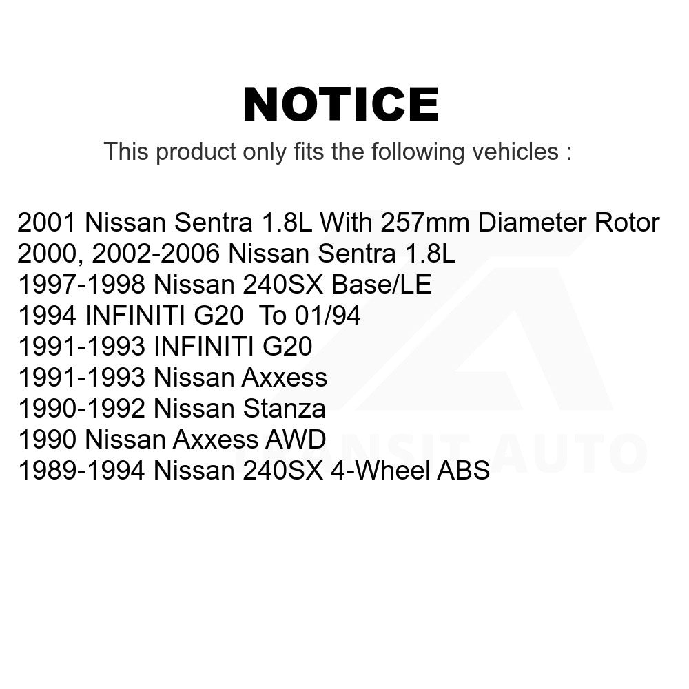 Front Brake Rotors & Ceramic Pad Kit For Nissan Sentra 240SX Stanza INFINITI G20