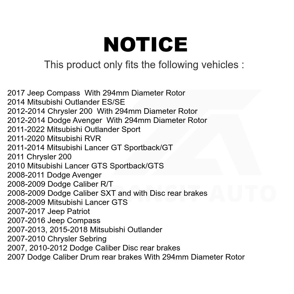 Front Brake Rotor Ceramic Pad Kit For Jeep Dodge Patriot Mitsubishi Chrysler 200