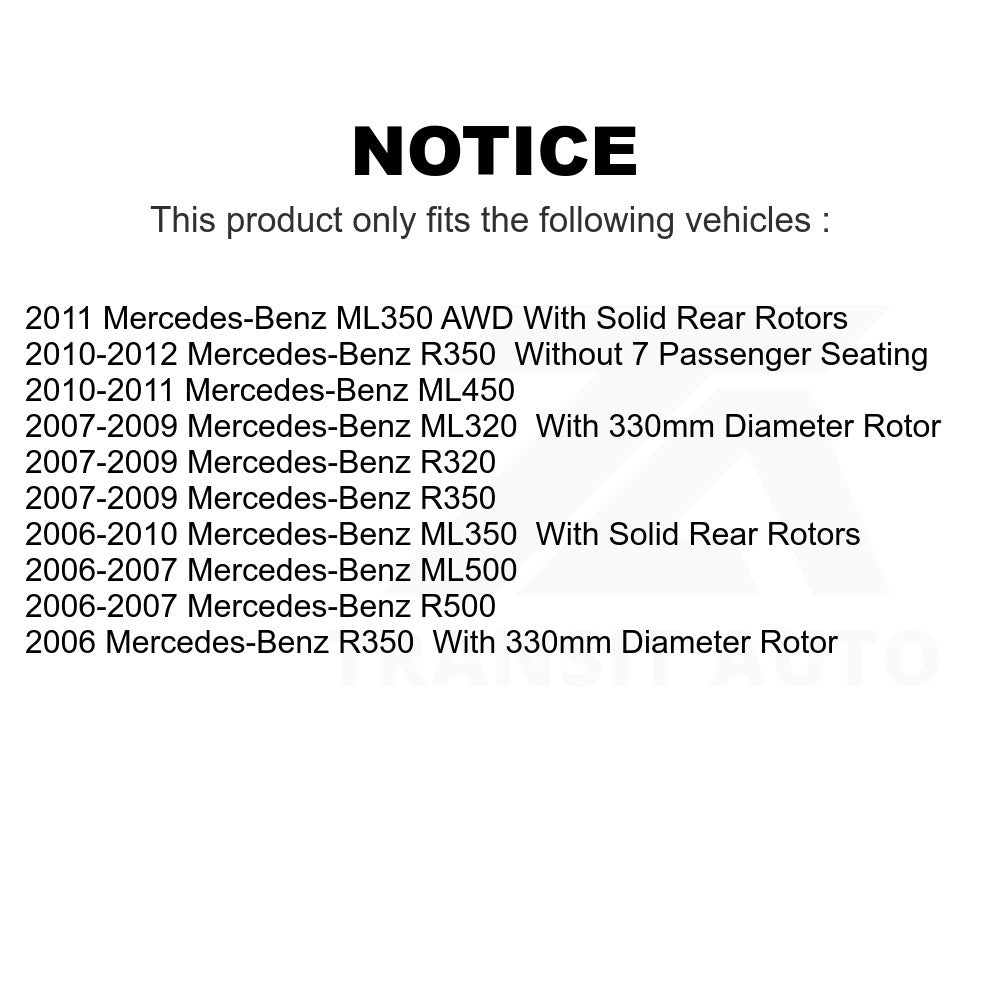 Front Brake Rotors Ceramic Pad Kit For Mercedes-Benz ML350 R350 ML500 ML320 R500
