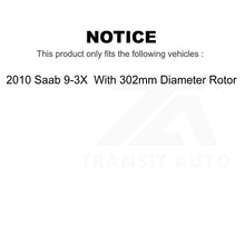 Charger l&#39;image dans la galerie, Front Brake Rotor &amp; Ceramic Pad Kit For 2010 Saab 9-3X With 302mm Diameter
