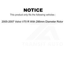 Charger l&#39;image dans la galerie, Front Brake Rotors Ceramic Pad Kit For 05-07 Volvo V70 With 286mm Diameter Rotor