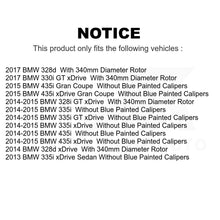 Charger l&#39;image dans la galerie, Front Brake Rotor And Ceramic Pad Kit For BMW 335i xDrive 435i 328i GT 328d 330i
