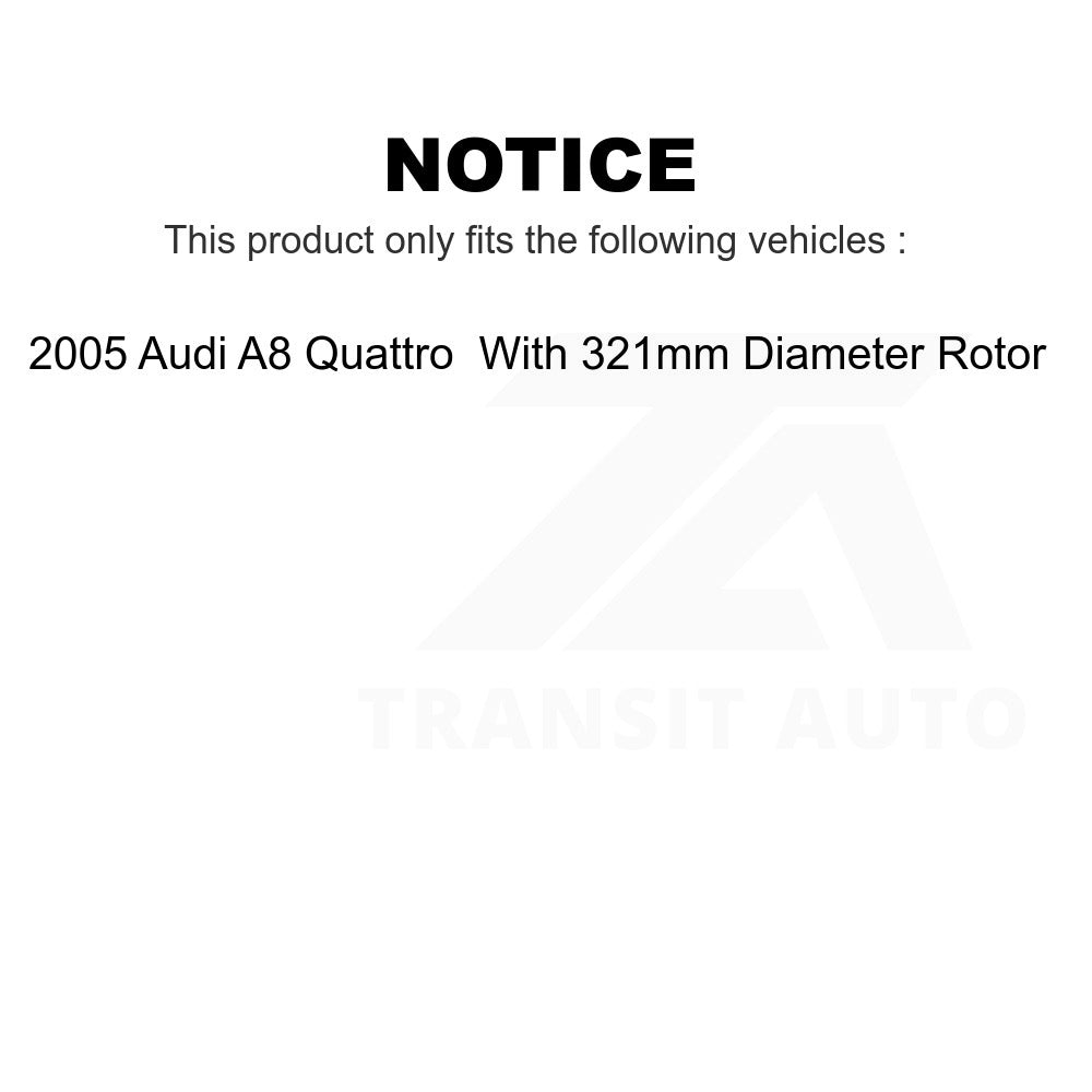 Front Brake Rotors Ceramic Pad Kit For Audi A8 Quattro With 321mm Diameter Rotor