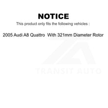Charger l&#39;image dans la galerie, Front Brake Rotors Ceramic Pad Kit For Audi A8 Quattro With 321mm Diameter Rotor