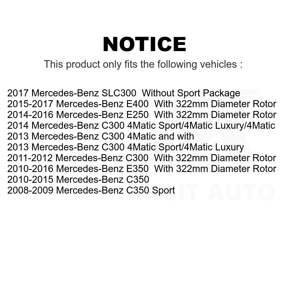 Front Brake Rotor And Ceramic Pad Kit For Mercedes-Benz E350 C300 C350 E400 E250