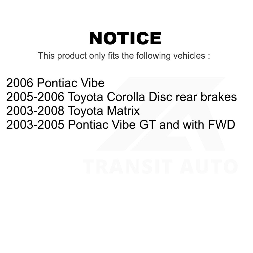 Front Rear Ceramic Brake Pads Parking Shoe Kit For Toyota Corolla Matrix Pontiac