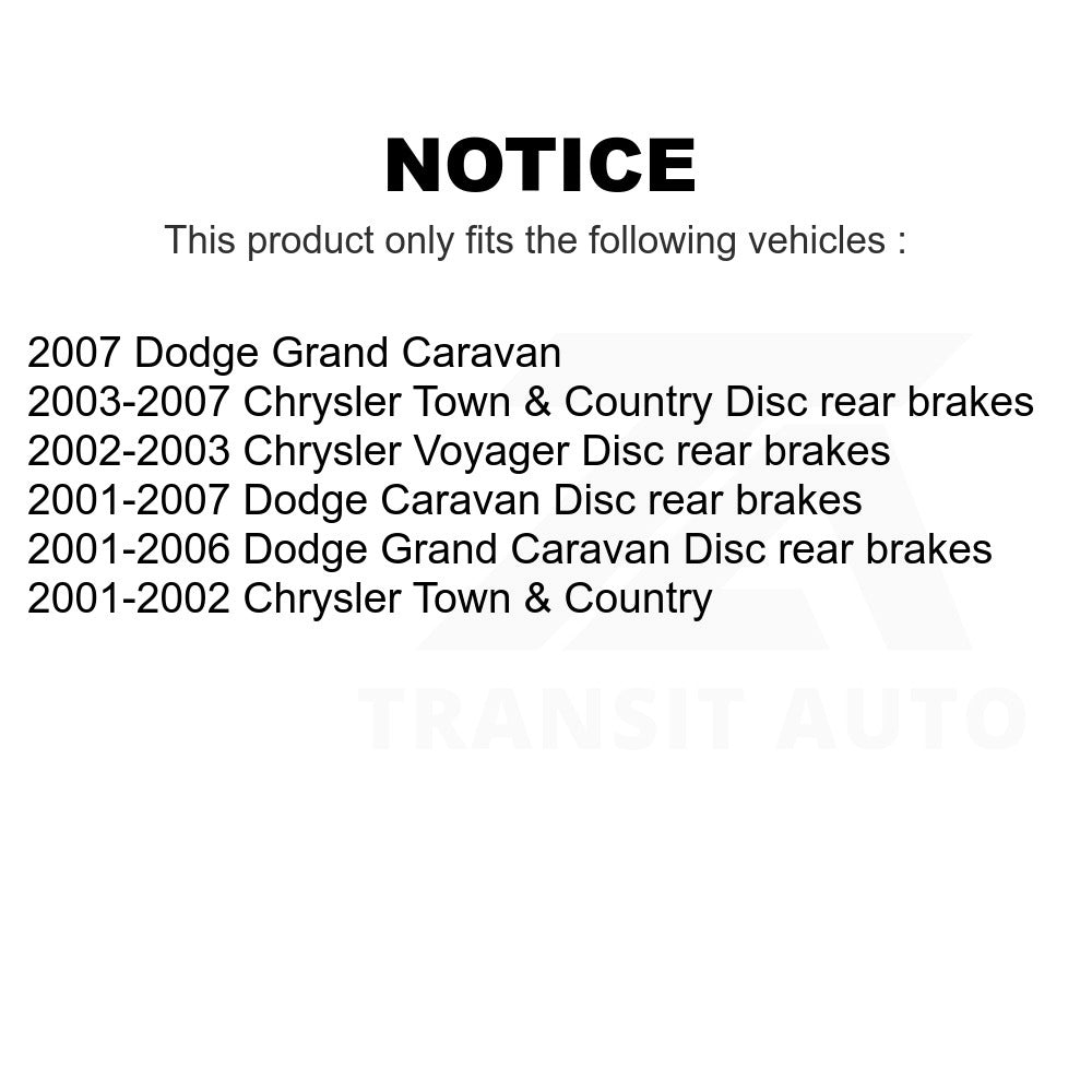 Front Rear Ceramic Brake Pads Parking Shoes Kit For Dodge Grand Caravan Chrysler